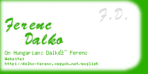 ferenc dalko business card
